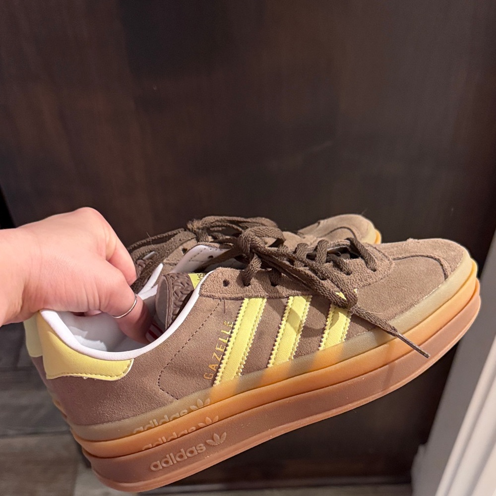 Adidas Gazelle Brown with Yellow Accents